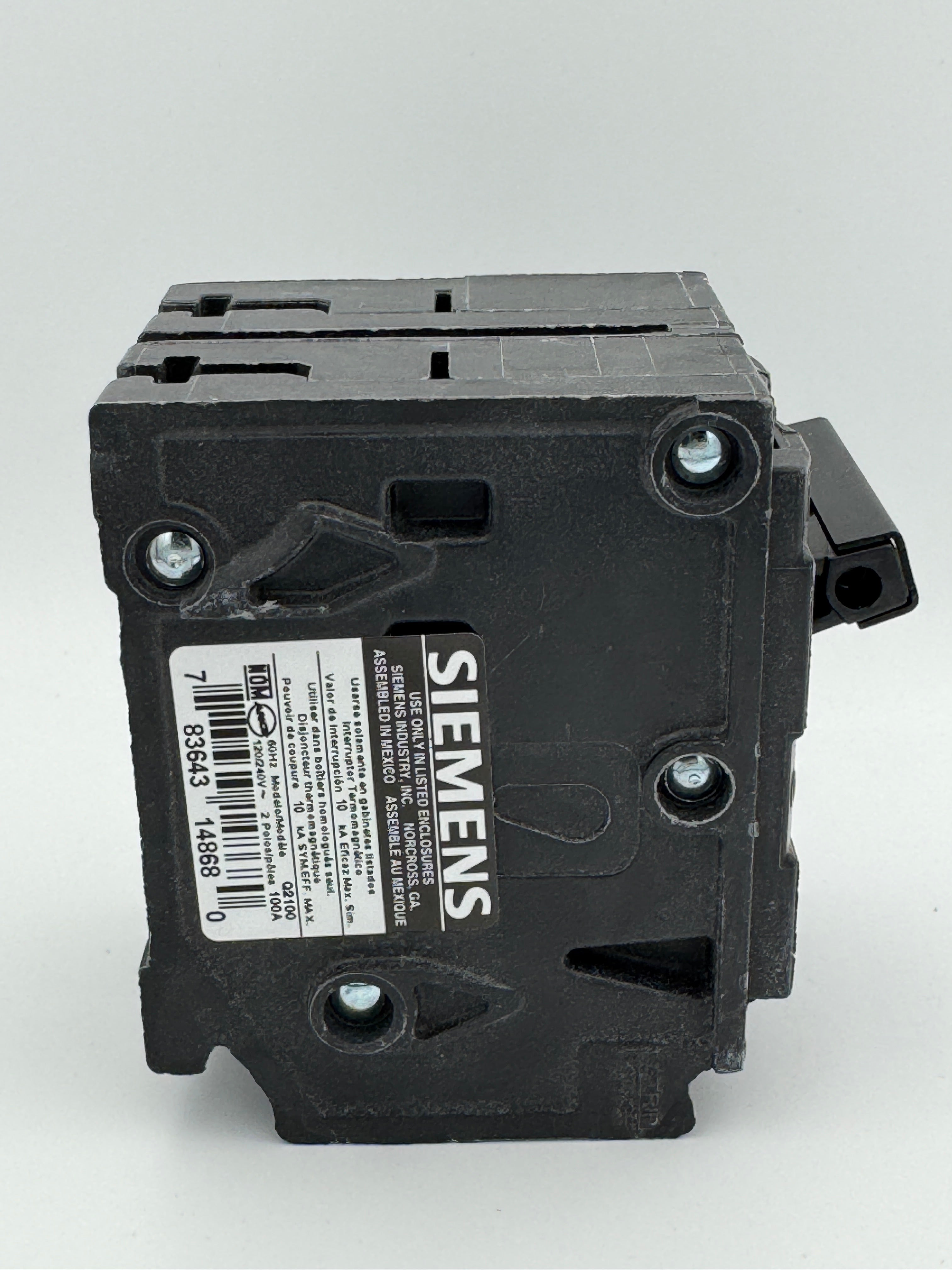 Siemens Q2100 - 100A 2-Pole Molded Case Circuit Breaker - NEW
