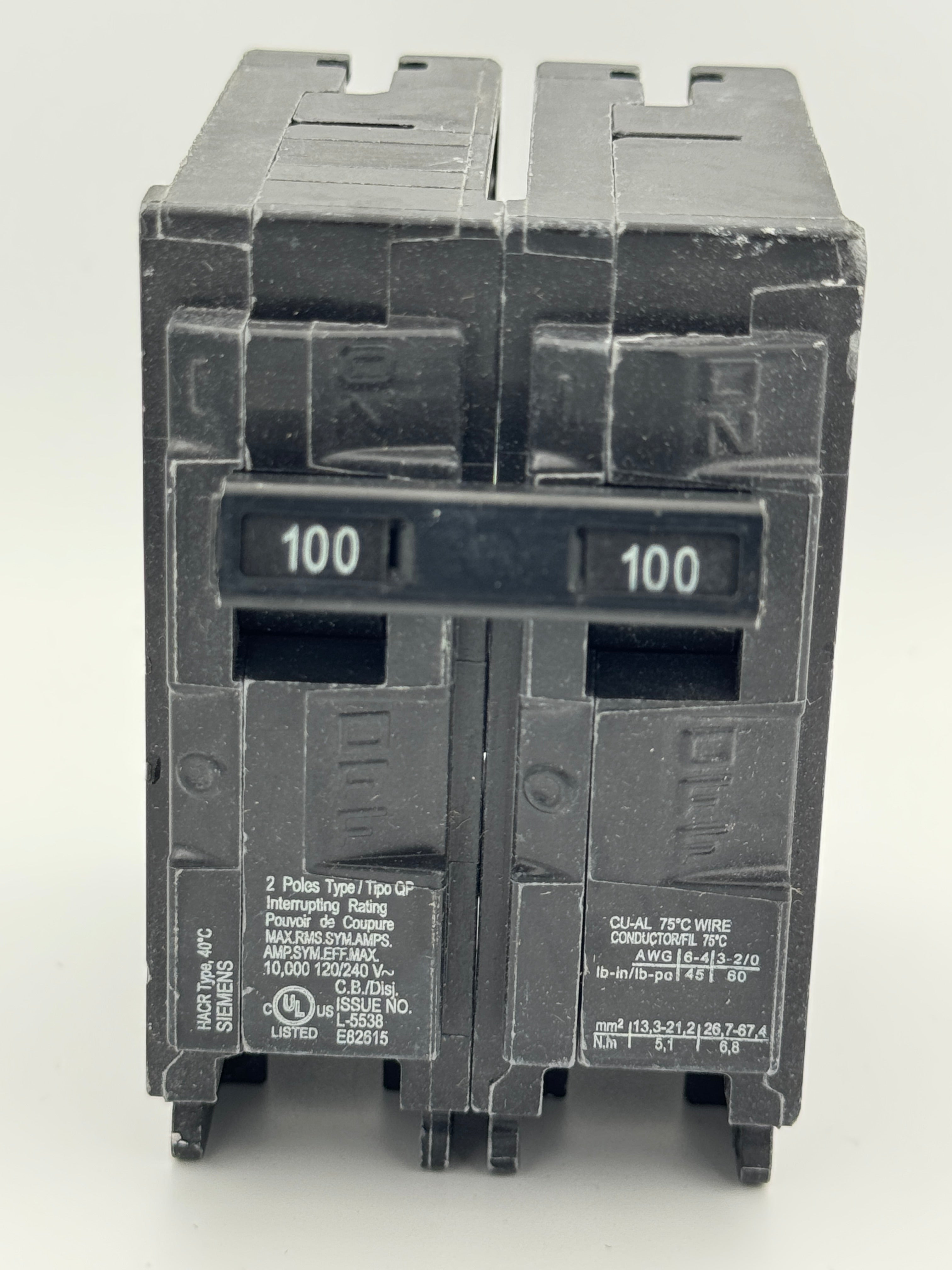 Siemens Q2100 - 100A 2-Pole Molded Case Circuit Breaker - NEW