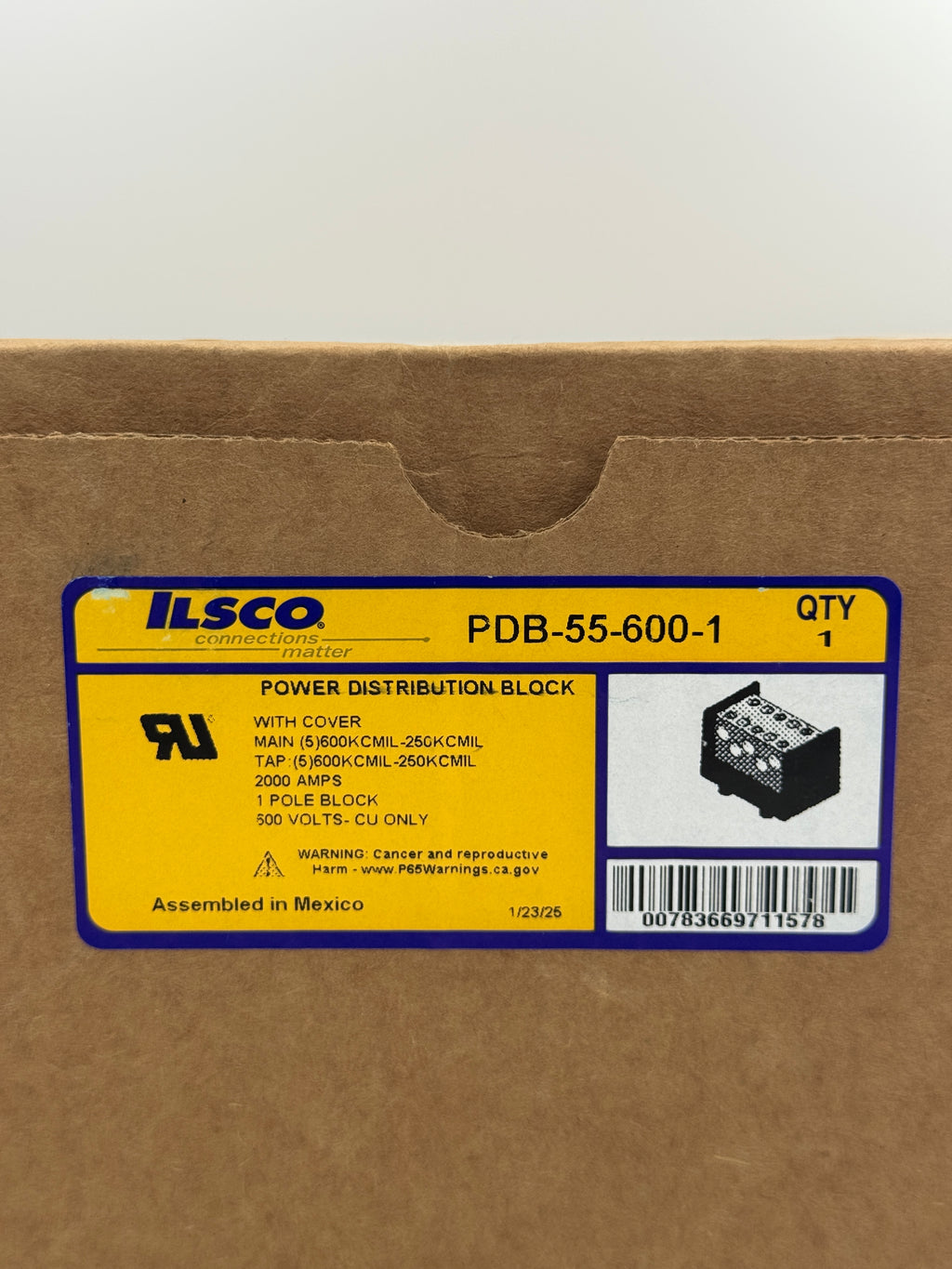 ILSCO PDB-55-600-1 Power Distribution Block - BRAND NEW